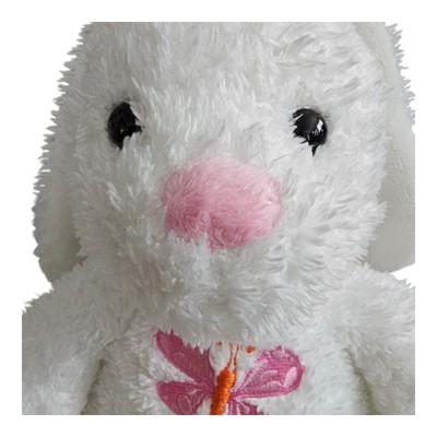 Soyea Bunny Rabbit Plush White Pink Butterfly 10'' Sitting Stuffed Animal Easter