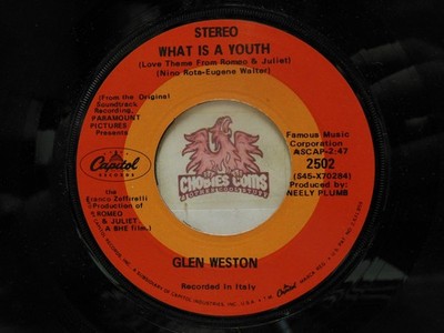 Glen Weston - What Is A Youth / Farewell Love Scene, 45 RPM VG (24N)