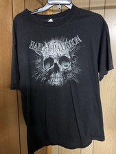 Harley Davidson T-shirt Double Sided Skull Black Large Fort Wayne Indiana