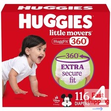 Huggies Little Movers HuggFit 360 Pull on Diapers   Size 4 Count 116ct