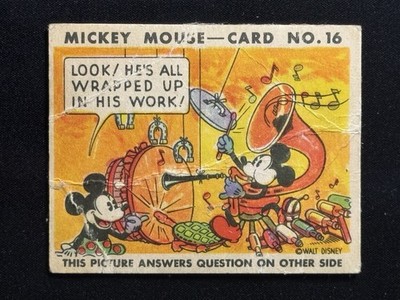 1935 Mickey Mouse Gum Card R89 - Early Disney #16 Type 1