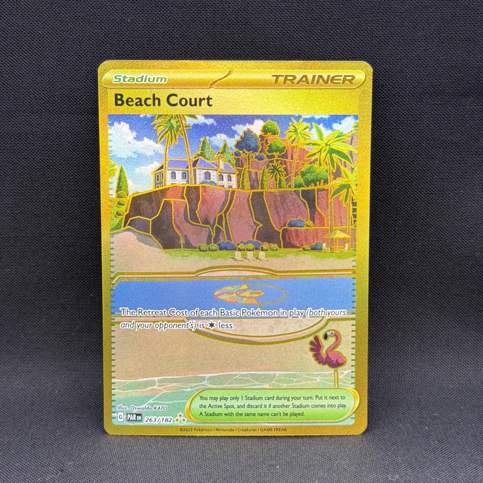 Beach Court 263/182 Pokemon SV04: Paradox Rift Hyper Rare Full Art Near Mint