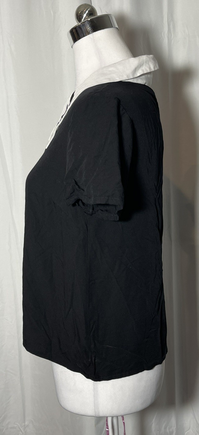 ModCloth X Dangerfield Black Button Up Short Slee… - image 3