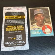 Autographed  1963 Topps  CHOO CHOO COLEMAN       JSA. CERT