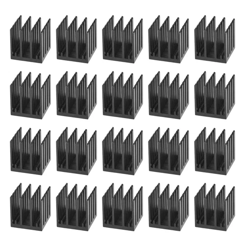 19x19x20mm Aluminum Heatsink Electronic Radiator for MOS IC Chip Black 20 Pcs