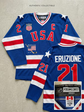 Mike Eruzione Team USA Olympic Hockey Jersey Rbk CCM Authentic Center Ice 50