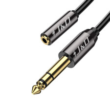 6ft 1/4in Male To 3.5mm Female Stereo TRS Headphone Adapter Cable Gold