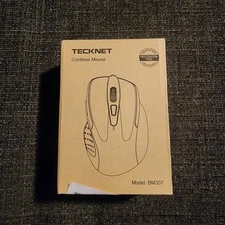 TECKNET BM307 Cordless Bluetooth Wireless Optical Mouse Black & Gray New In Box