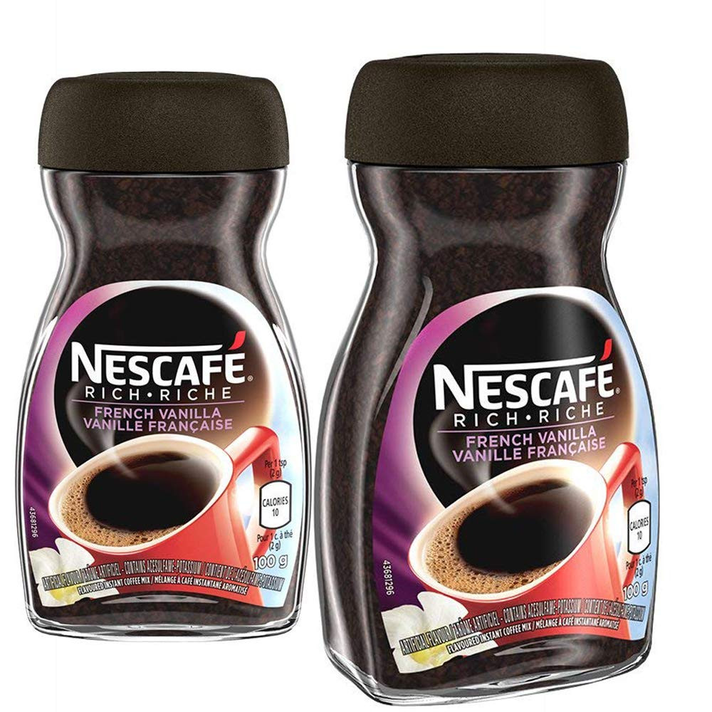 NESCAF&Eacute; Rich Instant Coffee, 100G Jar | 2- Pack (French Vanilla)