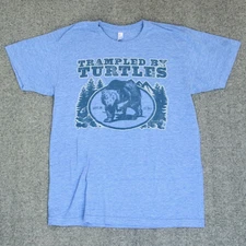 Trampled By Turtles Band Bear Graphic Unisex Blue T Shirt Full Size S-5XL