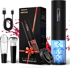 Electric Bottle Wine Opener Set, Automatic Electronic Corkscrew with Blue Led In