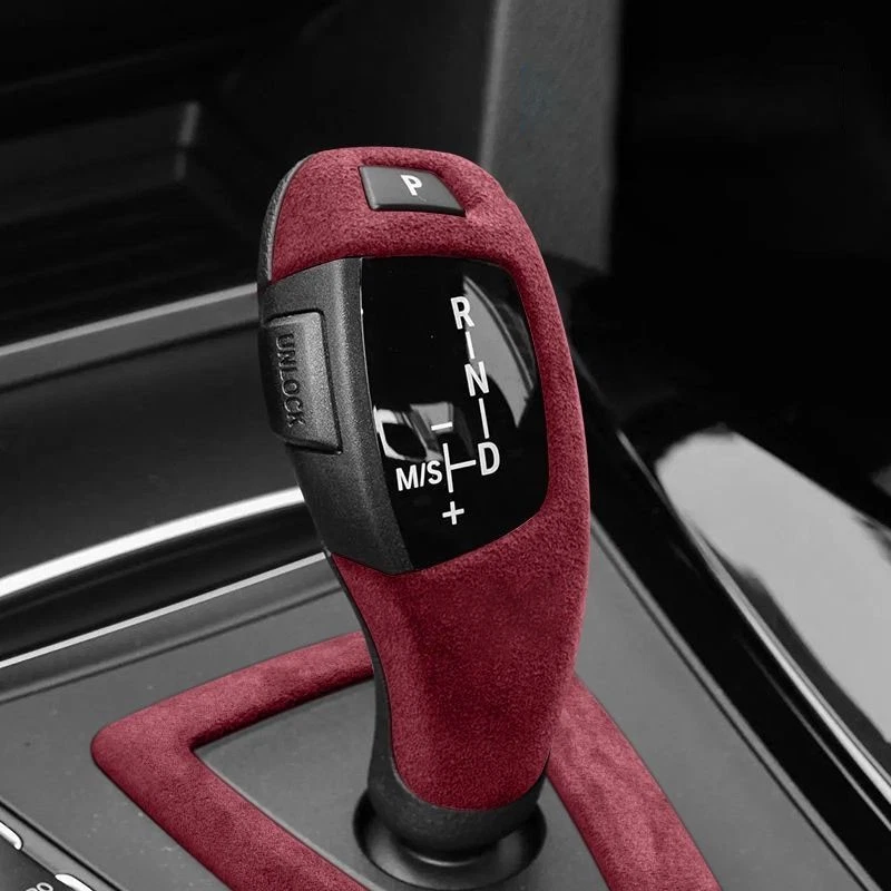 Cubierta de perilla de cambio de marchas de gamuza Alcantara para BMW F30 F20 F10 X3 X4 X5 X6 1~6 Foto 3 de 4