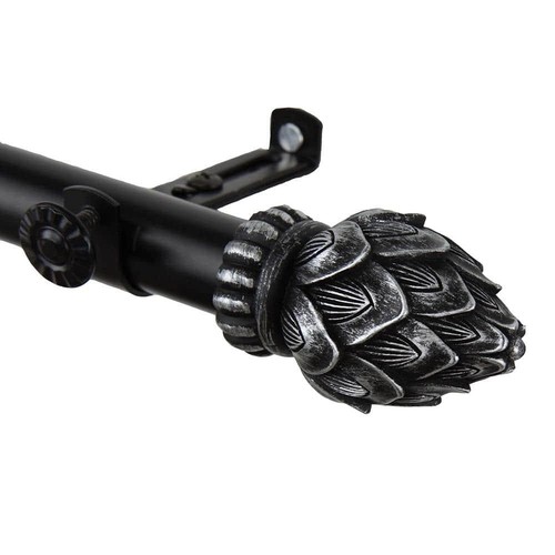 Bud 13/16 in. Dia 66-120 in. L Corner Window Single Curtain Rod in Black - Picture 4 of 4