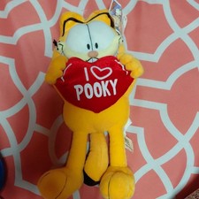 Dakin Garfield Plush Cat w/ Tags "I Love Pooky" Heart 2005 Medium 14-24"