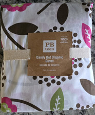 Pottery Barn Teen DANDY DOT ORGANIC Duvet Cover TWIN Sz Standard Sham NEW