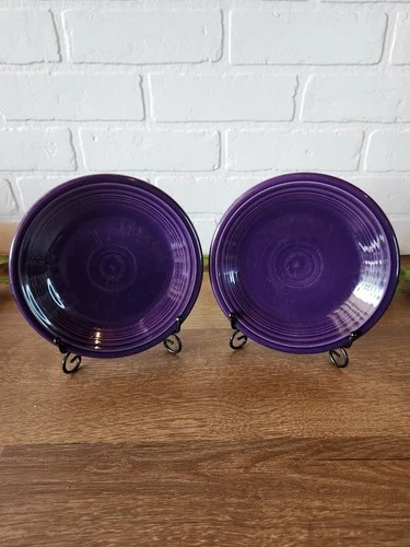 Vintage Fiesta ware Homer Laughlin Fiesta Plum Purple Set of 2 Salad Plates