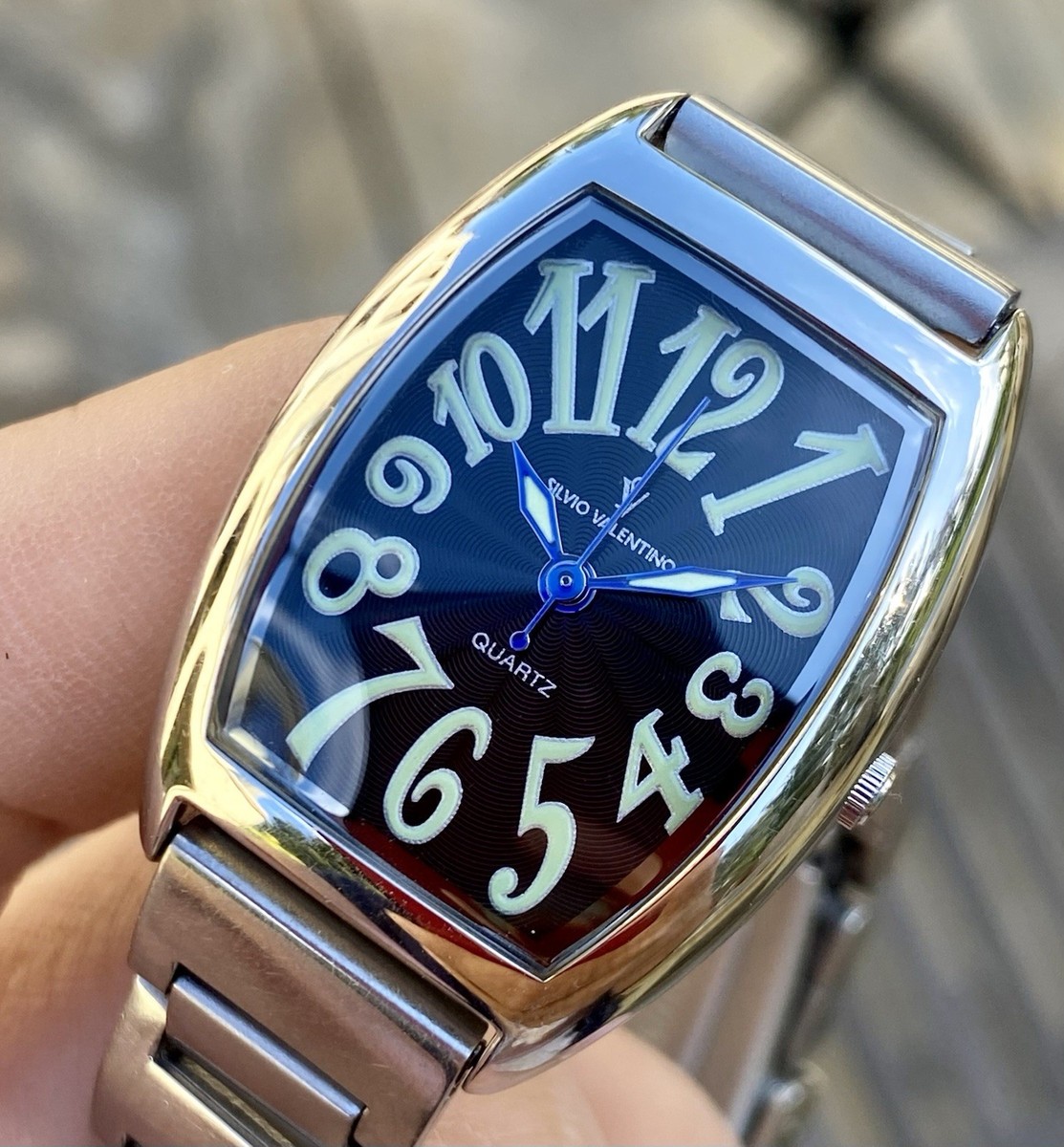 Silvio Valentino Quartz Watch 25mm Tonneau Shaped All Stainless