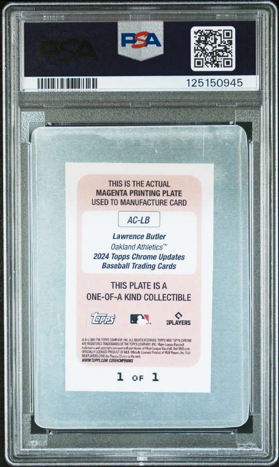 2024 Topps Chrome #LB Lawrence Butler novato automático 1/1 placa magenta PSA 10 automático - Imagem 4 de 4