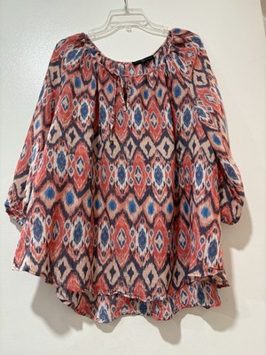 Print Blouse Fred & David 3/4 Sleeves 2x