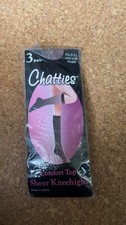 Chatties Knee High Socks Nylon Taupe Sheer Comfort Top 3 Pairs