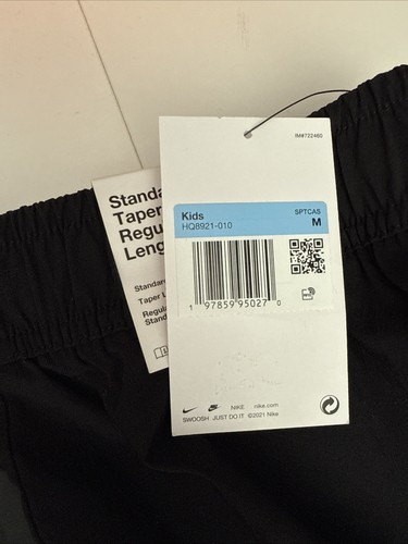 Nike Tech Big Kids' (Boys') Woven Pants Big Kids Style Hq8921 Black/Black Size M - Picture 6 of 7