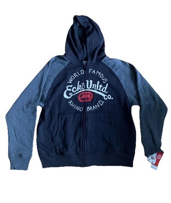 Vintage Y2K Ecko UNLTD Full Zip Hoodie Kids Medium Embroidered