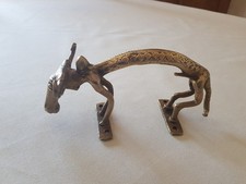 Ancienne Gache Poignet de Porte Style Tribal Buffle en laiton 19×8 cm