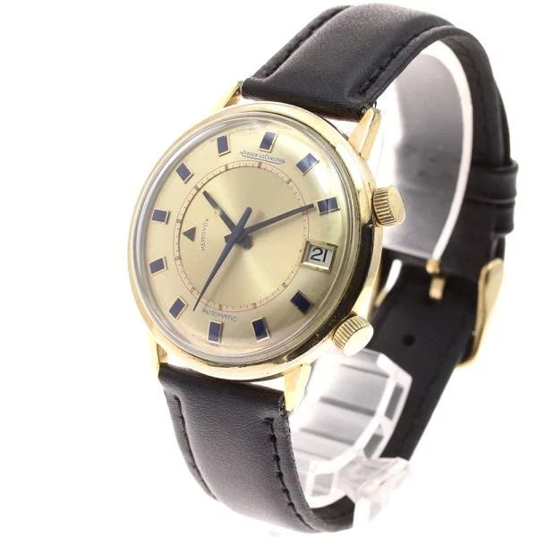 Jaeger LeCoultre — Jaeger-LeCoultre Memobloc 36mm SS Gold Dial Automatic Date, Alarm Watch #C5190