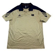 Notre Dame Fighting Irish Adidas Climalite Scorch Polo Shirt Mens L Gold Flaw