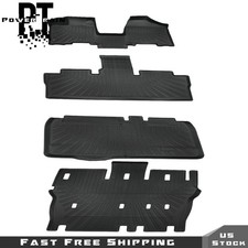 For Toyota Sienna 2004 2005-2010 Front Back Cargo Black Floor Mats Tpe Blk