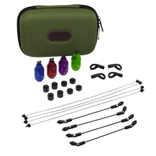 Rippton X1 Swinger Bobbin Set 4 Canne - Indicatori Carp Fishing Custodia Portaoggetti