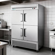 54"Commercial Freezer 49Cu.Ft 4 Door Stainless Steel -8 0 Air Cooling 6 Shelves