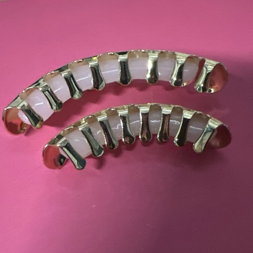 14k Gold/silver Plated Hip Hop Teeth Grillz Top Bottom Gold Custom Grills 8on8 - Image 4 of 4