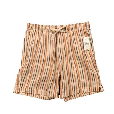 Pacsun Shorts Womens S Small Sand Striped Russel Volley Linen Blend Drawstring