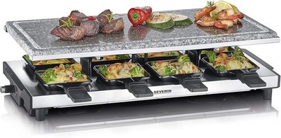 SEVERIN Raclette mit Naturgrillstein, elektrischer Tischgrill, Raclette RG 2374