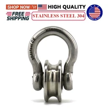 Unbuckled U Groove Bow Pulley Stainless Steel 304 Pulley Bearing Sheaves Roller
