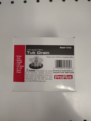 Proplus 173132 . Lift-and-Turn Tub Drain Chrome