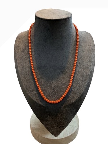Natural Coral Beaded Strand Necklace