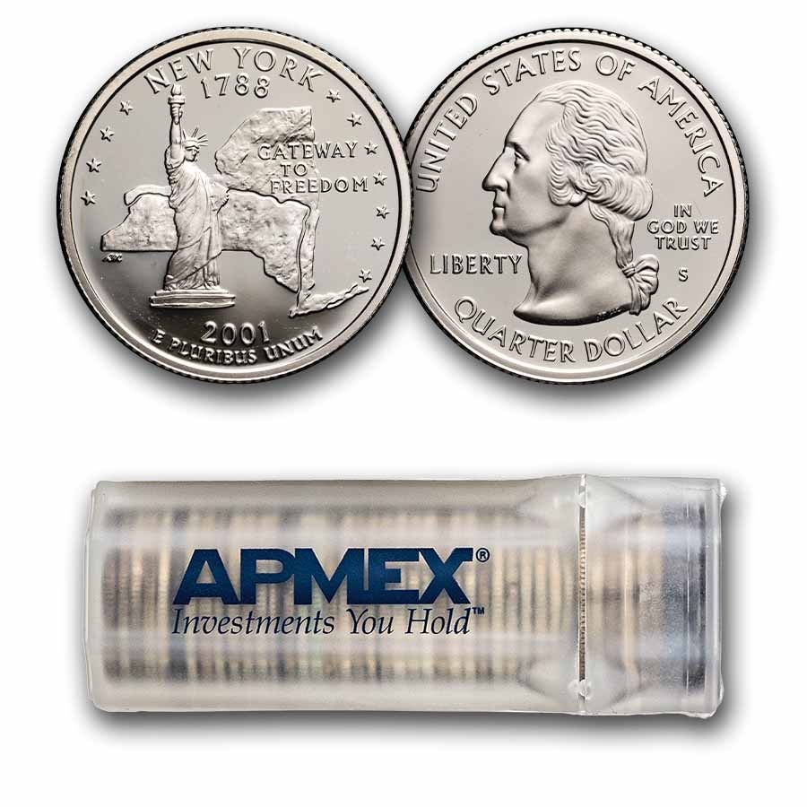 2001-S New York State Quarter Gem Proof 40-Coin roll (Silver) | eBay