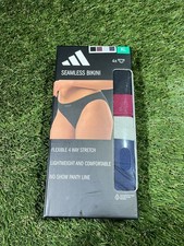 Adidas Underwear Women  s Bikini 4 Pack Seamless Stretch Fabric Size Small