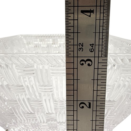 Tiffany & Co Crystal Woven Square Bowl Basket Weave Pattern 6in - Picture 12 of 12