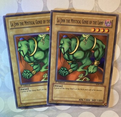 (2) La Jinn the Mystical Genie of the Lamp SDK-026 Starter Deck Kaiba 1st Ed