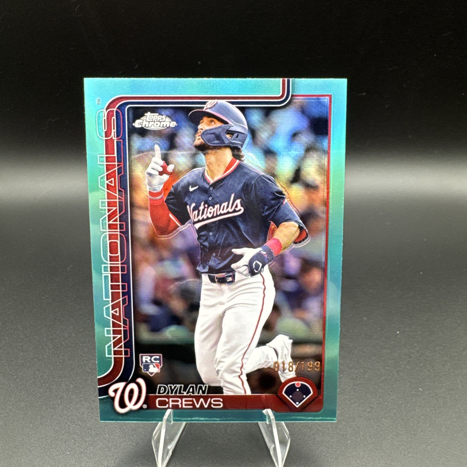 2025 Topps Chrome - Dylan Crews #146 Aqua Refractor /199 (RC)