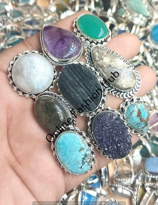 Lot bagues améthyste et mélange bijoux faits main en argent sterling 925 plaq... - Photo 1/3