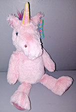 Plushology 2022 Pink Unicorn Plush 13  Stuffed Animal Toy Rainbow Tail Mane