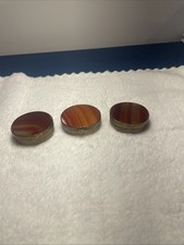 Antique Pill Box Snuff Box Double Sided Banded Agate Gilt Metal Box Bevelled Antique Pill Box Snuff Box Double Sided Banded Agate Gilt Metal Box Bevelled