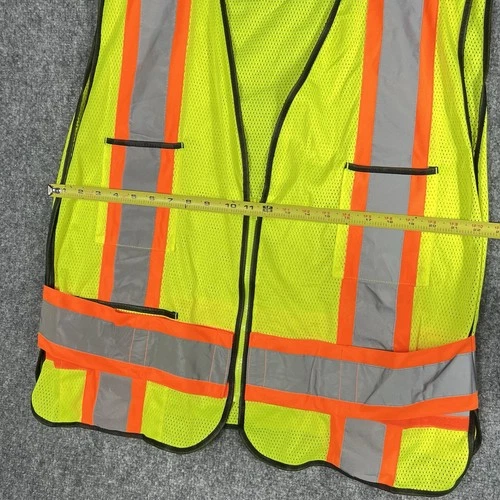 HDX ANSI Class 2 Safety Vest Hi Vis Reflective Mesh Zip Front One Size Yellow image 5