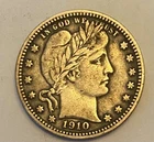 1910 Barber quarter Vf + all 7 letters of Liberty are strong