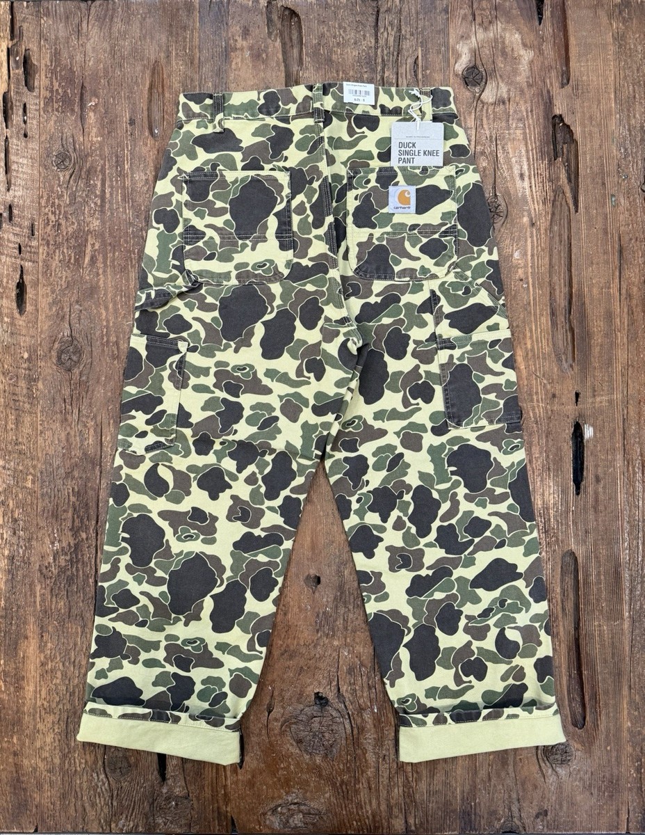 パンツ carhartt duck single knee pant Carhartt WIP Duck Single Knee Pant Green Camo Duck Stone Washed