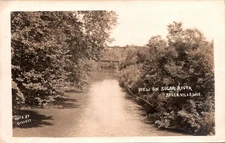 Belleville Wisconsin Sugar River Steel Bridge Dane County RPPC Postcard    32487
